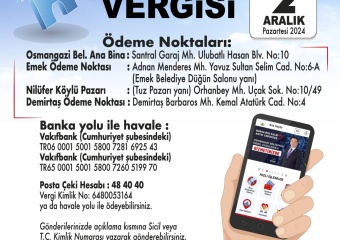 Osmangazi Belediyesi’nden Vergi Ödeme Kolaylığı