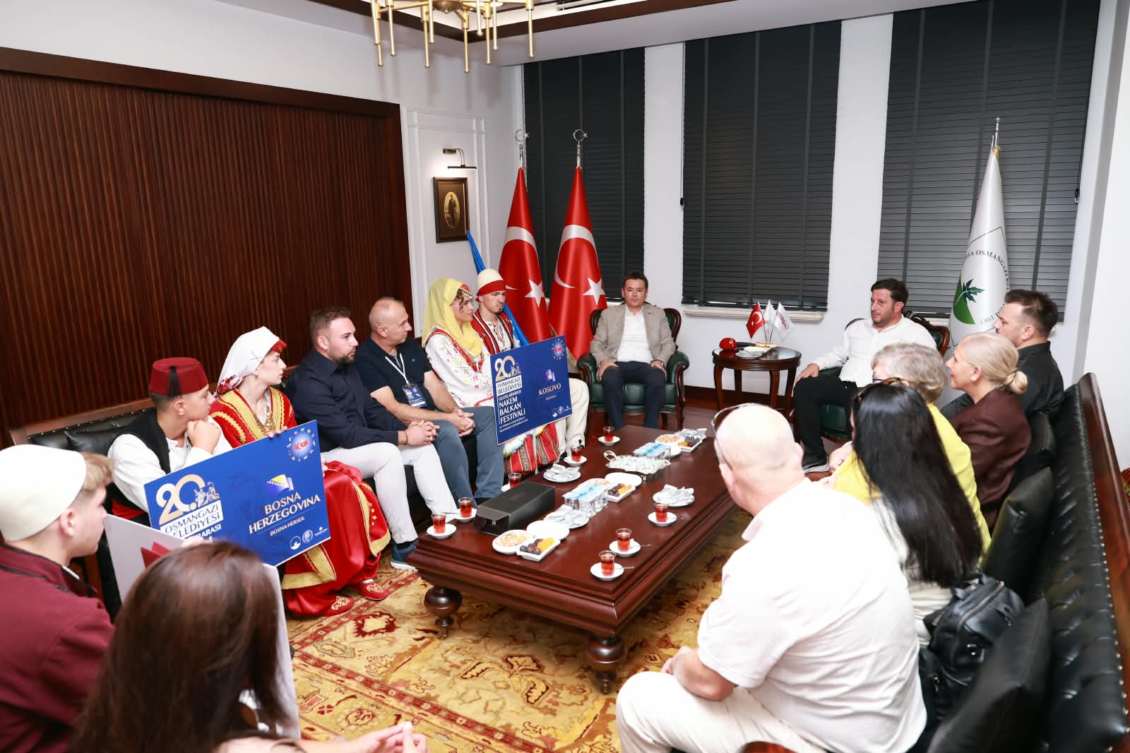 Balkan Festivali konukları Erkan Aydın teşekkür ziyareti